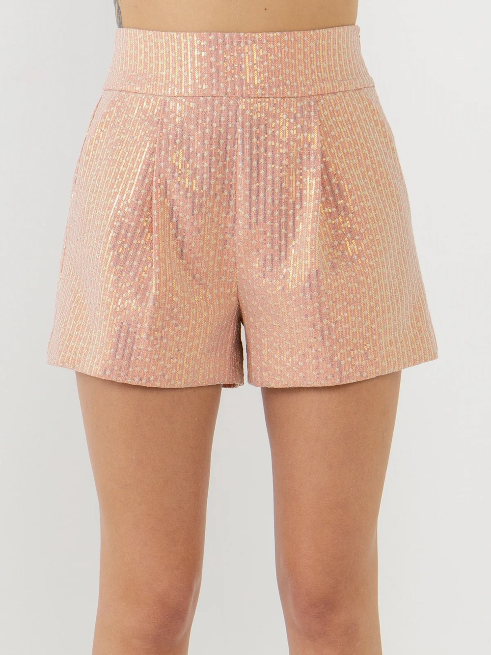 Free The Roses Tangerine Sequins Embroidered Shorts Size S